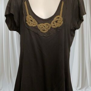 Vintage Banana Republic Celtic Knot Detail Scoop Neck Layered T-shirt. EPOC